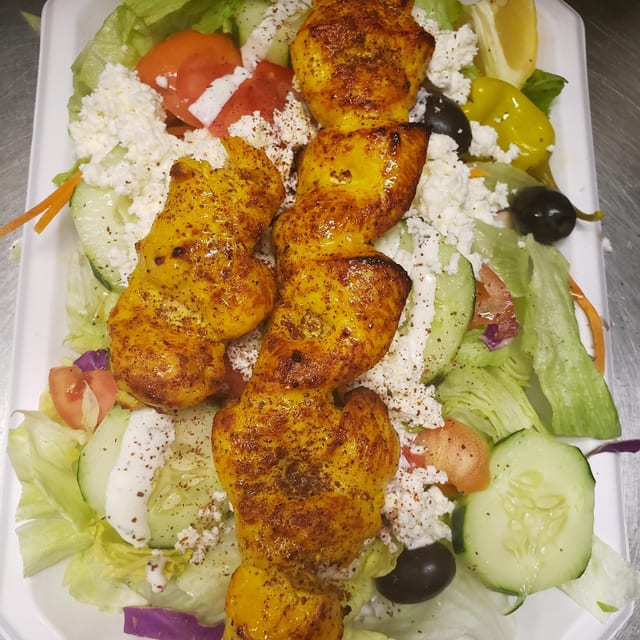 Chicken Kabob Salad.