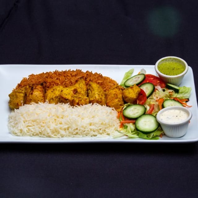 Chicken Kabob Platter.