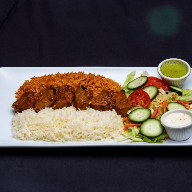 Lamb Kabob Platter.
