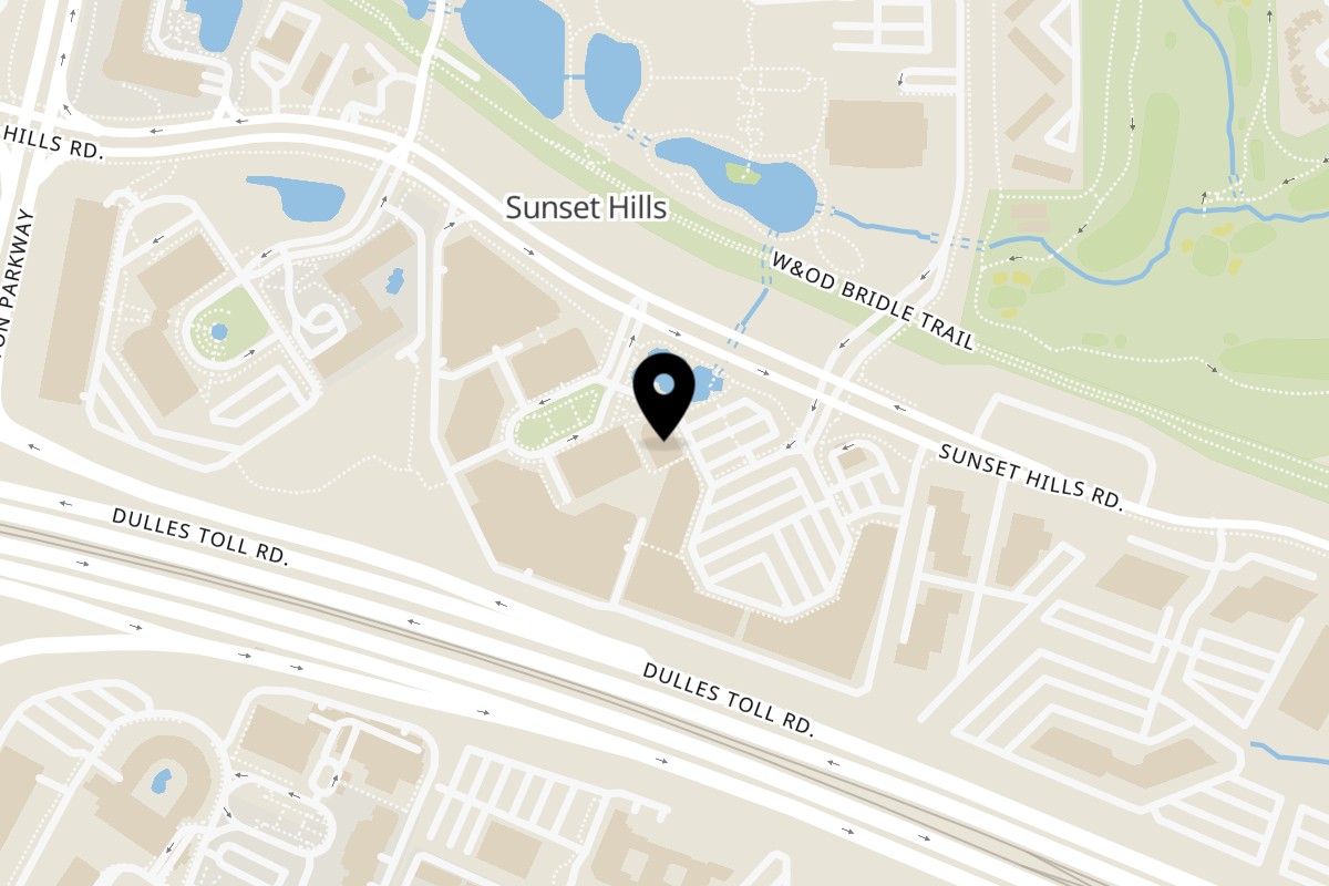 Map showing the location of grill kabob on 11688 Plaza America Dr in Reston